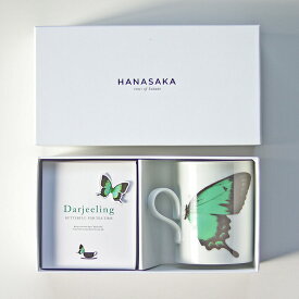 HANASAKA[BUTTERFLY gift set/green＆Darjeeling][キッチン用品 テーブルウェア マグカップ 緑 蝶 バタフライマグ 紅茶 プレゼント ギフト お歳暮 お返し 敬老の日]