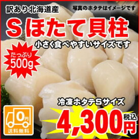 【訳あり】【送料無料】見た目はどこが訳ありなのか？わかりません！Sサイズ★北海道産ほたて貝柱 / 500g入（10個前後）