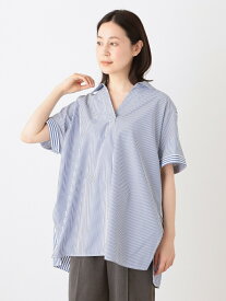 【SALE／30%OFF】ストライプスキッパーブラウス Afternoon Tea LIVING アフタヌーンティー・リビング トップス シャツ・ブラウス ブルー【RBA_E】【送料無料】[Rakuten Fashion]