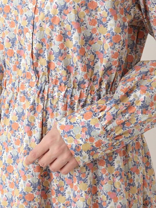 楽天市場】【SALE／51%OFF】ノーカラーワンピース/リバティプリント  