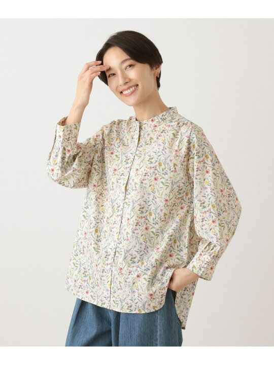 楽天市場】【SALE／37%OFF】【WEB限定】バンドカラーブラウス/リバティ 