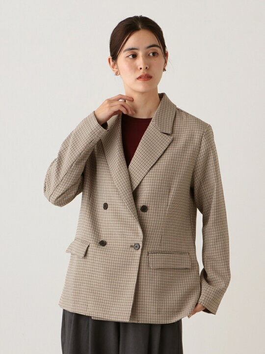 楽天市場】【SALE／40%OFF】チェック柄ダブルテーラードジャケット 
