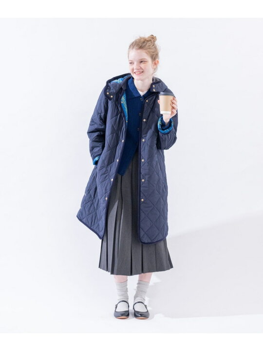 楽天市場】【SALE／30%OFF】タータンチェック柄フード付きキルトロング 