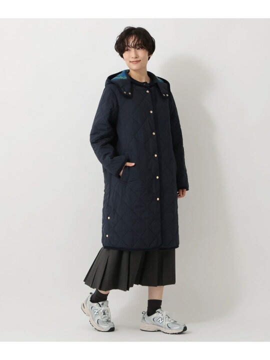 楽天市場】【SALE／30%OFF】タータンチェック柄フード付きキルトロング 