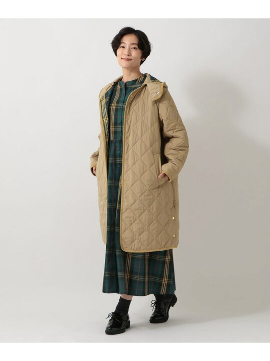 楽天市場】【SALE／30%OFF】タータンチェック柄フード付きキルトロング 