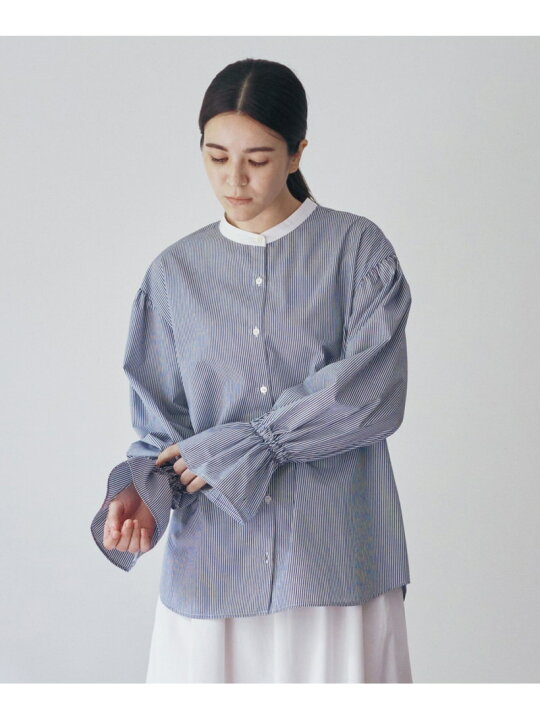 楽天市場】【SALE／40%OFF】ストライプ袖フリルブラウス/雑誌LEE 