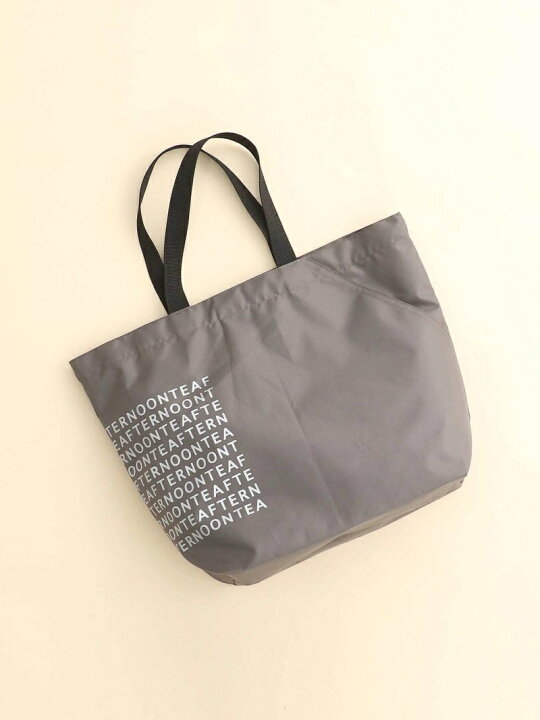 楽天市場 Cherish Pale Blue Dot スリットポケット付きロゴバッグm Afternoon Tea アフタヌーンティー リビング バッグ エコバッグ サブバッグ グレー Rakuten Fashion Afternoon Tea Living