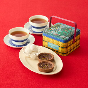 クリスマスティータイムバスケット【アフタヌーンティー・ティールーム ギフト 紅茶 ギフト 焼き菓子 ギフト 缶 ギフト】