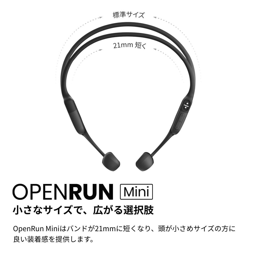 アウトレットの半額  Black Mini OpenRun 骨伝導イヤホン イヤフォン