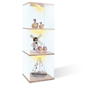アクリルコレクションケース フィギュアケース ledライト付き 工具不要組立 寝室 リビングルーム ダイニング ホビー クリア 透明 ディスプレイケース 収納 ボックス 人形ケース 透明展示ケ
