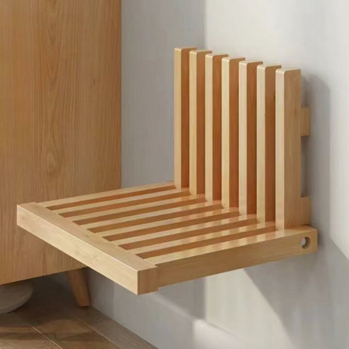 ユアサプライムス.com｜スツール 木製 おしゃれな天然木 コンパクトチェア アッシュ ファブリック オットマン かわいい 長方形 玄関椅子 腰掛け  グリーン 布張り 四角 代金引換不可 北海道・沖縄県・離島部配達不可の通販 折りたたみ 天然木使用 スツール 壁掛け式 玄関椅子 玄関 靴替え 家庭用 壁に取り付けられるの靴を履くスツール 通路用 壁掛け式