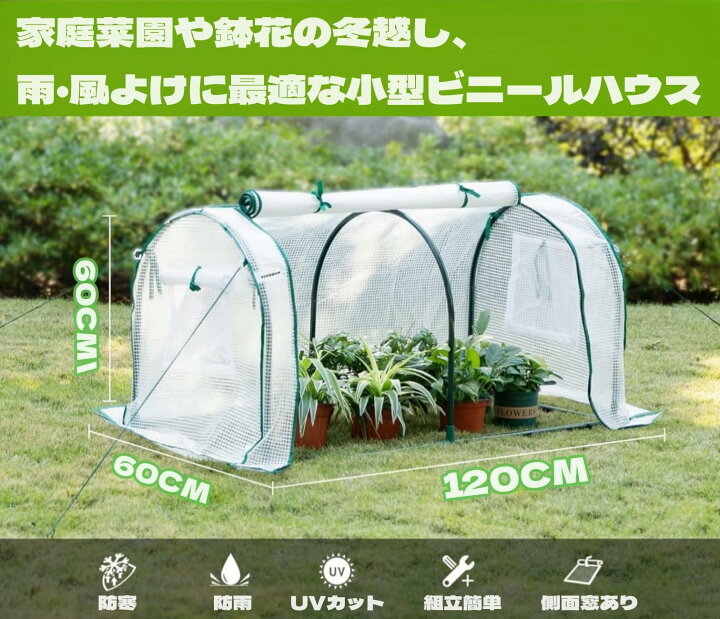 楽天市場】【30枚園芸ラベル付き】ビニールハウス ビニール温室 小型 
