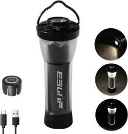 LEDランタン キャンプライト LEDライト 雰囲気ライト 懐中電灯 非常用トーチ ポータブル 屋外照明 USB充電式 高輝度 多機能 3点灯モード 無段階調光 コンパクト 75g超軽量 IPX4防水 マグネットベース付き (シルバー LEDランタン本体)