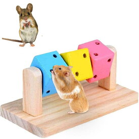 ハムスター 歯を研ぐおもちゃ 木製プラット カラフルな木製ブロック 噛むおもちゃ 知能トレーニング エクササイズ 小型げっ歯類 スナネズミ/モルモット/チンチラ/シマリス用 小動物 高品質素材 ストレス解消 楽しい運動 歯のクリーニング 趣味性 遊び ペット プレゼント