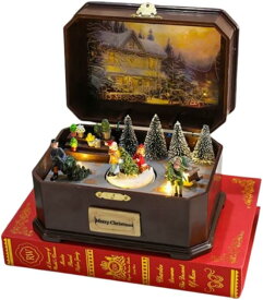 クリスマスオルゴール オルゴール クリスマス メリーゴーランド カラーLEDライト 列車 人形 回転 飾り工芸品 ガールフレンド 記念日 誕生日 子供 部屋の装飾 雰囲気 インテリア 癒やし メロディー プレゼント ギフト 贈り物 送料無料