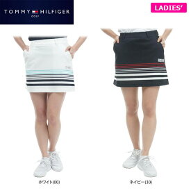 【最大10000万円OFFクーポン配布中！】4/23まで　【52％OFF】 トミー ヒルフィガー ゴルフ レディース パネルボーダー柄 スカート THLA331 ゴルフウェア [春夏モデル] 特価