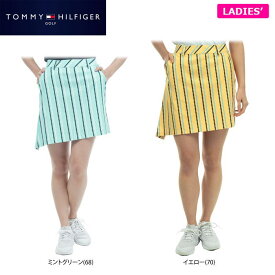 【最大10000万円OFFクーポン配布中！】4/23まで　【52％OFF】 トミー ヒルフィガー ゴルフ レディース ドット柄 ストライプ ストレッチ イレギュラーヘム スカート THLA333 ゴルフウェア [春夏モデル] 特価
