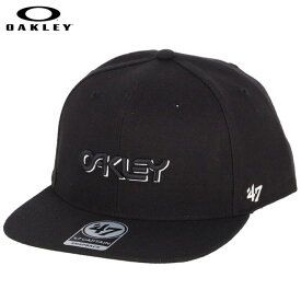 オークリー メンズ '47コラボ 47 OAKLEY B1B ELLIPSE HAT ロゴ刺繍 フラットブリム キャップ FOS901222 02E ブラックアウト ゴルフウェア [2023年モデル] 特価　【あす楽対応】