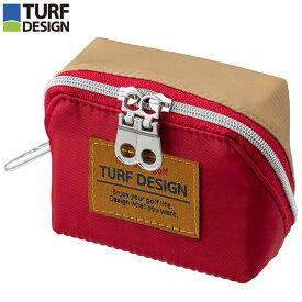 朝日ゴルフ TURF DESIGN ターフデザイン ゴルパカ ポーチ Sサイズ TDGP-BC75S レッド/ベージュ [2023年モデル]　【あす楽対応】