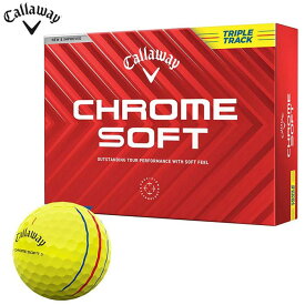 [2024年モデル] キャロウェイ CHROME SOFT TRIPLE TRACK クロム ソフト ゴルフボール 1ダース （12球入り） トリプルトラック イエロー　【あす楽対応】