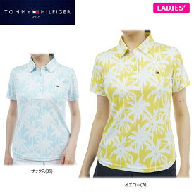 【49％OFF】 トミー ヒルフィガー ゴルフ レディース 総柄プリント パームツリー 半袖 ポロシャツ THLA432 ゴルフウェア [春夏モデル] 特価