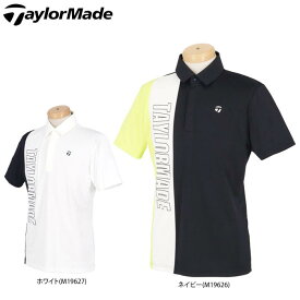 テーラーメイド メンズ ロゴプリント カラーブロック 半袖 ポロシャツ TL426 ゴルフウェア [2024年春夏モデル]　【あす楽対応】
