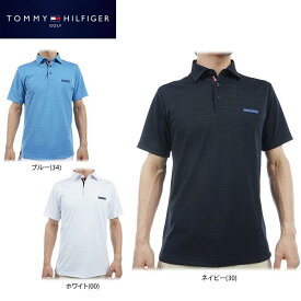 トミー ヒルフィガー ゴルフ メンズ ロゴジャカード 総柄 半袖 ポロシャツ THMA413 ゴルフウェア [2024年春夏モデル 30％OFF] 特価