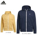 【全品10％割引クーポン開催中！】11/3まで　【50％OFF】 アディダス メンズ GO-TO 防風 ロゴ刺繍 ストレッチ 長袖 フルジップ フーディー JTX89 ゴルフウェア [2024年秋冬モデル] 特価