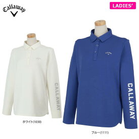 【50％OFF】 キャロウェイ レディース メタリックロゴプリント ポンチ素材 長袖 ポロシャツ C24233203 ゴルフウェア [2024年秋冬モデル] 特価