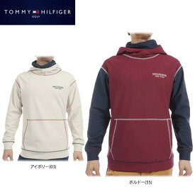 【最大10000万円OFFクーポン配布中！】4/23まで　【50％OFF】 トミー ヒルフィガー ゴルフ メンズ ロゴ刺繍 裏微起毛 ストレッチ 長袖 ネックウォーマー付き スウェット フーディー THMA469 ゴルフウェア [秋冬モデル] 特価