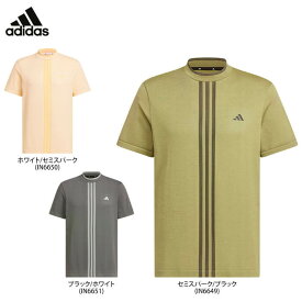 【7月14日〜16日はP15倍！】【68％OFF】 アディダス メンズ ULTIMATE365 スリーストライプス ジャガード ストレッチ 半袖 モックネックシャツ IEY08 ゴルフウェア [春夏モデル] 特価
