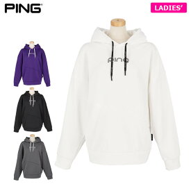 ピンゴルフ レディース ロゴプリント アシンメトリー 長袖 フーディー 622-5262800 ゴルフウェア [2025年秋冬モデル]