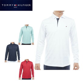 【ほぼ全品P10倍＋秋冬ウェア10％割引クーポン！】11/10まで　トミー ヒルフィガー ゴルフ メンズ ロゴジャガード 長袖 台衿付 ポロシャツ THMA568 ゴルフウェア [2025年秋冬モデル]