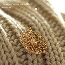 ダイヤモンドネックレス ペンダント レディース K10 10K 10金 イエローゴールド 花 フラワー ミル打ち 華奢 透かし プチペンダント つけっぱなし 日本製 Cheravir シェラヴィール 女性 20代 30代 40代 50代 60代