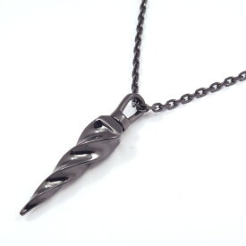 シルバー925 メンズネックレス　Alicorn = ユニコーンの角は解毒作用があると言われている。 毒=日常の嫌な事、ストレス。毒を和らげてくれる。という想いを込めて・・・。回転するのは、Infinityラインの意味を込めて。（ Alicorn Necklace Black ）