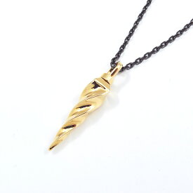 シルバー925 メンズネックレス　Alicorn = ユニコーンの角は解毒作用があると言われている。 毒=日常の嫌な事、ストレス。毒を和らげてくれる。という想いを込めて・・・。回転するのは、Infinityラインの意味を込めて。（ Alicorn Necklace Yellow ）