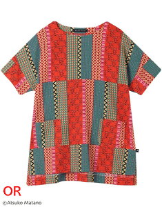 10%OFF!!�yATSUKO�@MATANO�z�y�ȍ��z�N�₩�ȍX�ђ��̃v�����g�@�����Čy�₩�ȑf�ށ@���΂Ȃꂪ�悭�x�^���₷���Ăɂ������� �g�b�v�X�@LL�T�C�Y