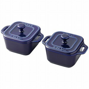 送料無料 送料込 ストウブ スクエアココットペア 40511-099-0(ブルー) 内祝い お返し ギフトセット 出産内祝い 結婚内祝い 御祝 お供え 御供 お歳暮 御歳暮 七五三内祝 香典返し 粗供養 快気