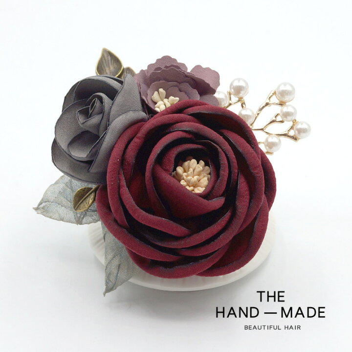 楽天市場】コサージュ ブローチ ピンク クリスタル花芯 ハンドメイド 