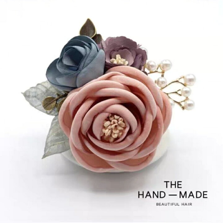楽天市場】コサージュ ブローチ ピンク クリスタル花芯 ハンドメイド 