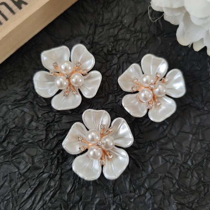 楽天市場】花芯 2個 シェル 貝 パール ピンクゴールド金属 約4.5mm  