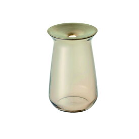 キントー KINTO LUNA ベース 80x130mm ブラウン 20333 花瓶 フラワーベース 一輪挿し おしゃれ かわいい ガラス ミニ 真鍮 洗いやすい 洗える