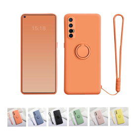 OPPO Reno3 5G ケース/カバー リング + ストラップ付き かわいい シンプル ソフトケース TPU スタンド機能 耐衝撃 軽量 スリム オッポ リノ3 5G ソフトカバー おすすめ おしゃれ スマホケース スマホカバー