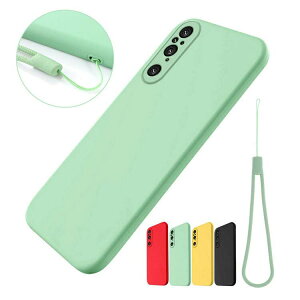 Sony Xperia 1 V ケース Xperia 10 V カバー Xperia 5 V 耐衝撃 TPU ストラップ付き ソフトケース ソニー エクスぺリア1 V エクスぺリア10 V エクスぺリア5 V アンドロイド おすすめ おしゃれ スマートフォ