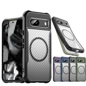 Pixel 8a ケース 耐衝撃 カバー 半透明 耐衝撃ケース カーボン調 コーナーバンパー ストラップホール付き Qi充電 ワイヤレス充電 対応 衝撃吸収 カバー Google グーグル ピクセル8a
