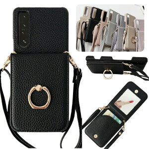 Xperia 1 VI �P�[�X Xperia 10 VI �J�o�[ �w��PU���U�[�P�[�X �X�g���b�v�t�� �X�}�z�V�����_�[ �V�����_�[�X�g���b�v ���ϋ��t�� �J�[�h���[ ��̌^�X�}�z�����O�t�� �X�^���h�@�\ Sony �\�j�[ �G�N