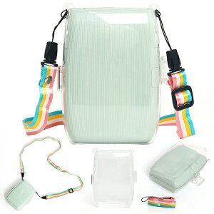INSTAX mini Link 3 クリアケース 耐衝撃 カバー ショルダーストラップ付き クリア 透明 レディース 肩掛け カメラバッグ カメラケース FUJIFILM インスタックス ミニ Link 3 長さ調節可能 富士フイル