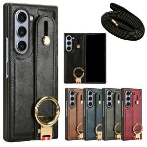 Galaxy Z Fold7 �P�[�X �J�o�[ �܂肽���݌^ �X�}�z�V�����_�[ �V�����_�[�X�g���b�v PU���U�[ �w�ʃP�[�X ������ �X�}�z�x���g �Ў莝���ɕ֗��ȃo���h �n�[�h�P�[�X �����O�t�� �V���v�� Samsung