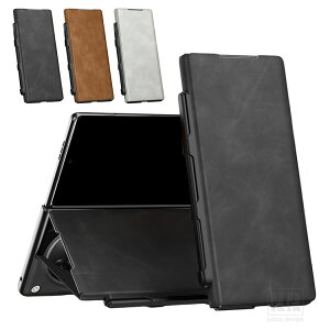 OPPO Find N6 �P�[�X �J�o�[ �܂肽���݌^ �蒠�^PU���U�[�P�[�X �y�����[ PU���U�[ + �v���X�`�b�N �X�^���h�@�\ �V���v�� �I�b�| �t�@�C���h N6 �ی�P�[�X