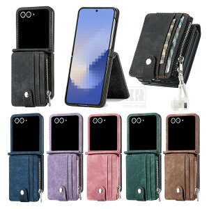 Galaxy Z Flip8 �P�[�X �J�o�[ �܂肽���݌^ PU���U�[ �J�[�h���[�t�� �X�^���h�@�\ �t�@�X�i�[�t���|�P�b�g Samsung �T���X�� �M�����N�V�[ Z �t���b�v8 �ی�P�[�X